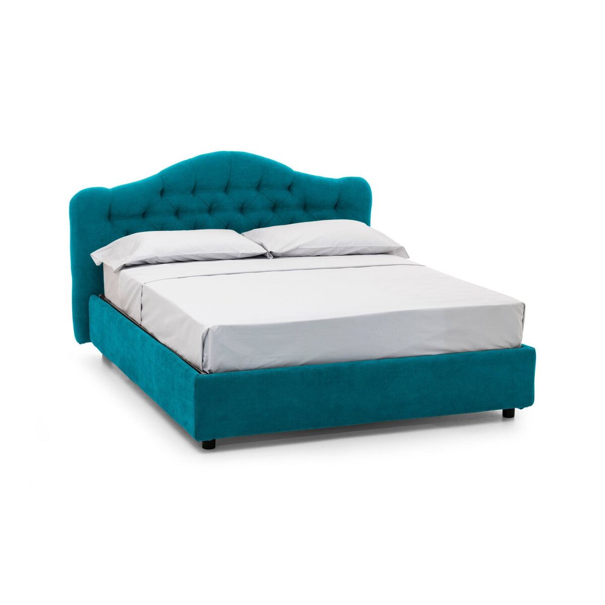 Cama de casal com capa removível em tecido