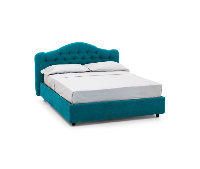 Cama de casal com capa removível em tecido