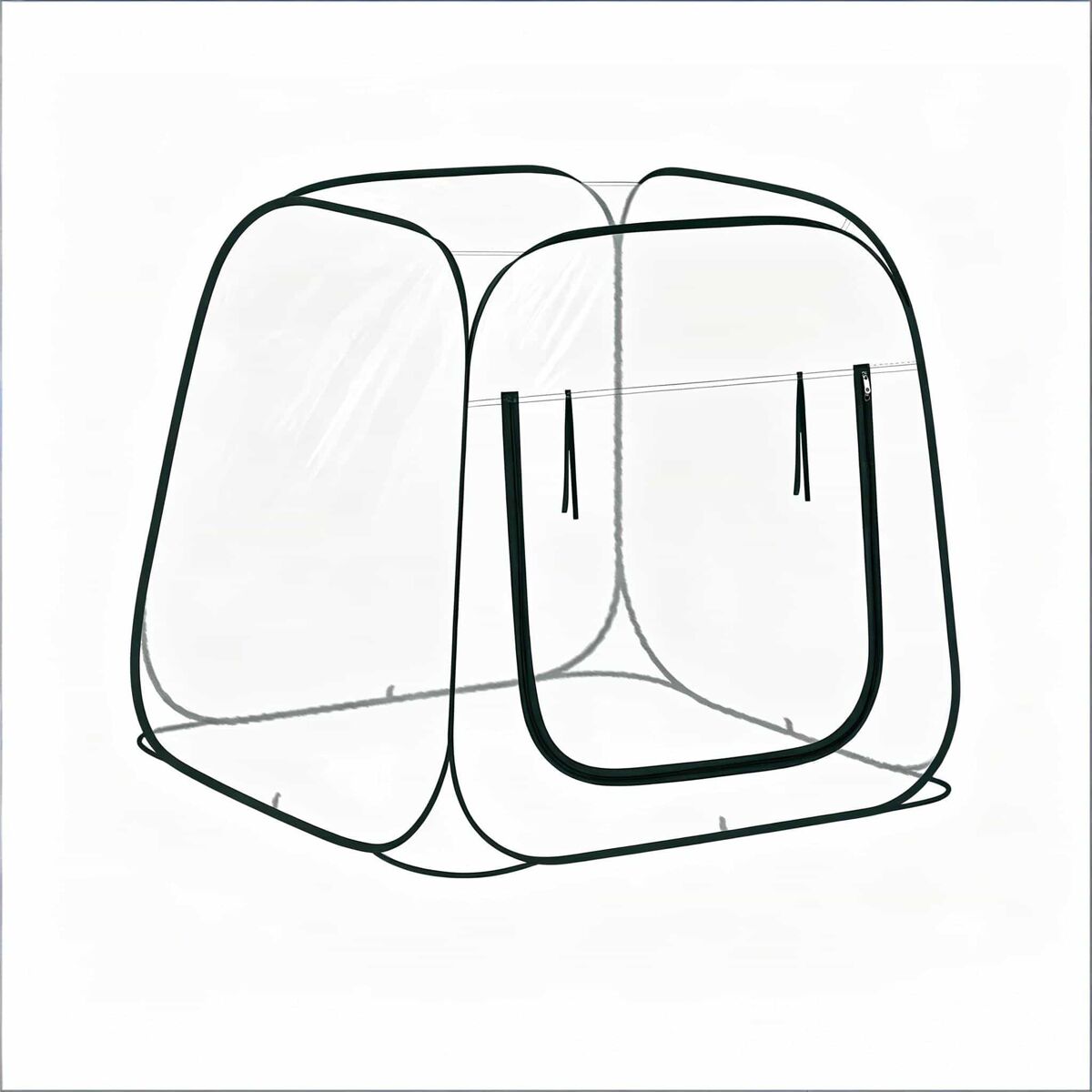 Mini-estufa 100x100x97 cm - design pop-up com fecho em u, proteção para plantas - transparente