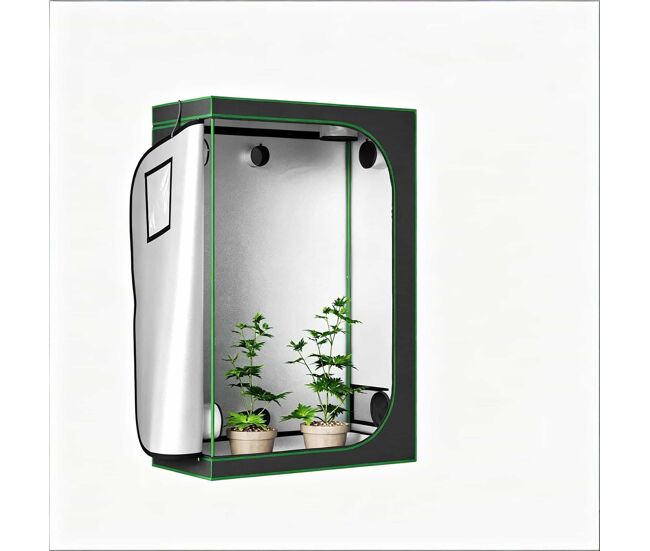 Mini-estufa de interior - controlo ambiental completo, estrutura resistente - preto e verde