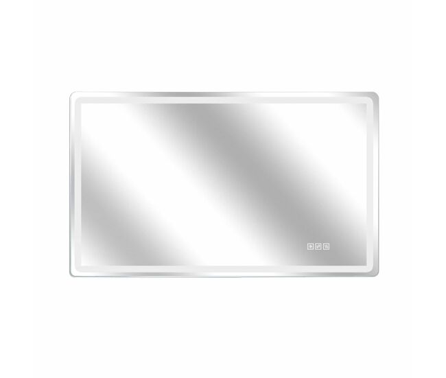 Espelho de casa de banho led sem moldura 60x100 cm - iluminação frontal fosca, antiembaciamento, 3 cores de luz, regulação contínua, função de memória