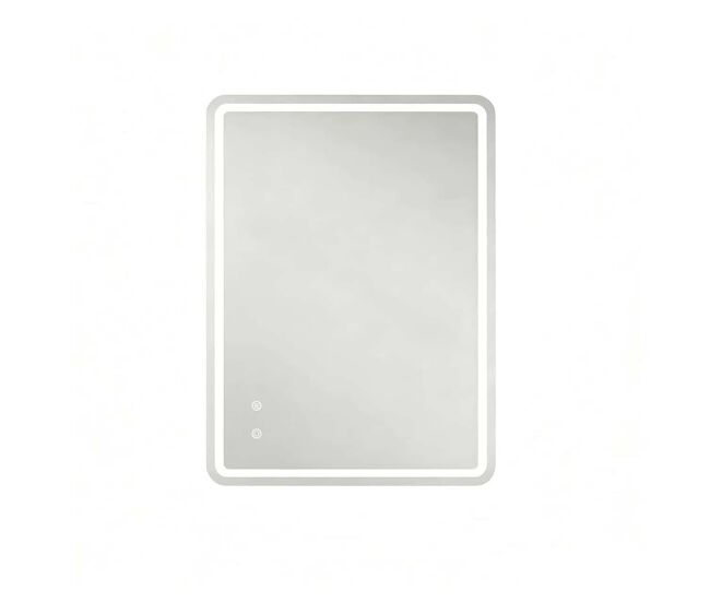 Espelho led quadrado para casa de banho, 60 x 80 cm – iluminação regulável com 3 temperaturas de cor, intensidade ajustável, sem moldura, montagem horizontal ou vertical – argenté