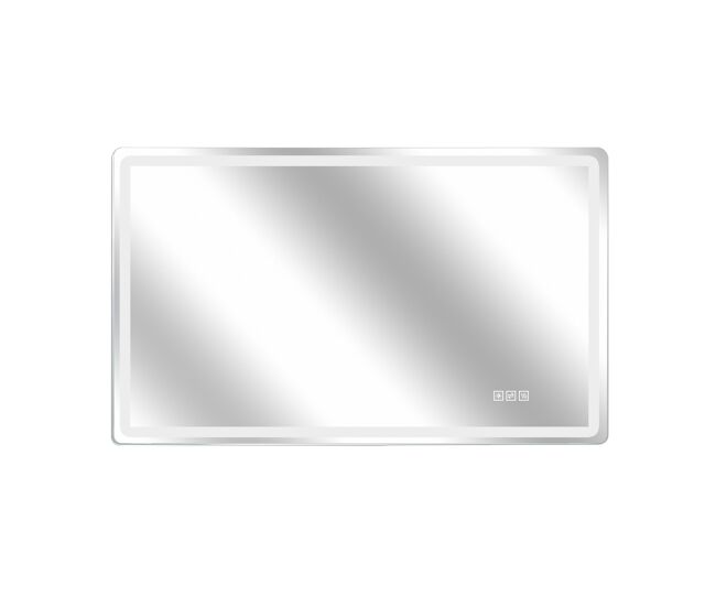Espelho de casa de banho led sem moldura 60x120 cm - iluminação frontal fosca, antiembaciamento, 3 cores de luz, regulação contínua do brilho, função de memória, montagem horizontal e vertical, ip44 resistente à água - argenté