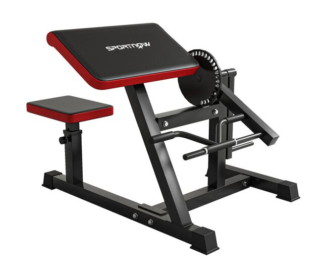 Sportnow máquina de bíceps e tríceps 2 em 1, banco scott com assento regulável em altura para treino em casa e ginásio