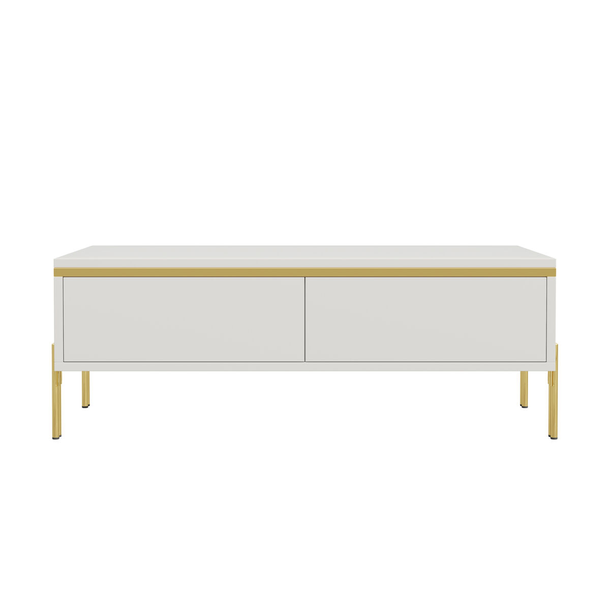 Mesa de centro 100x50x36 cm - moderna, multifuncional, alto brilho - branca
