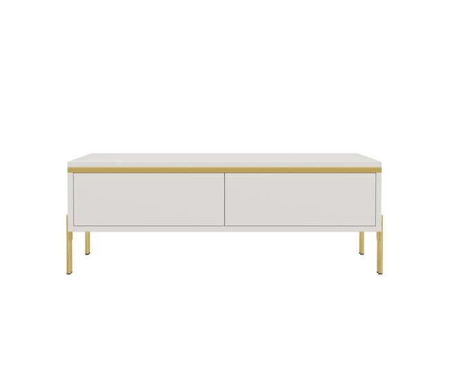 Mesa de centro 100x50x36 cm - moderna, multifuncional, alto brilho - branca