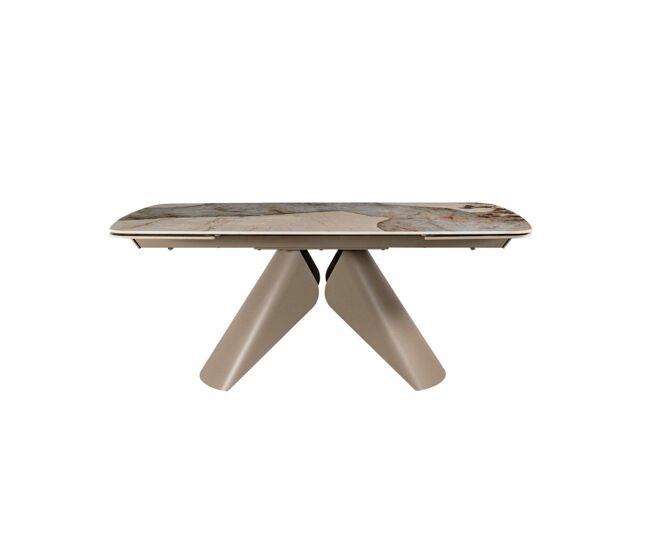 Mesa de jantar extensível 180/260 × 100, com tampo em cerâmica