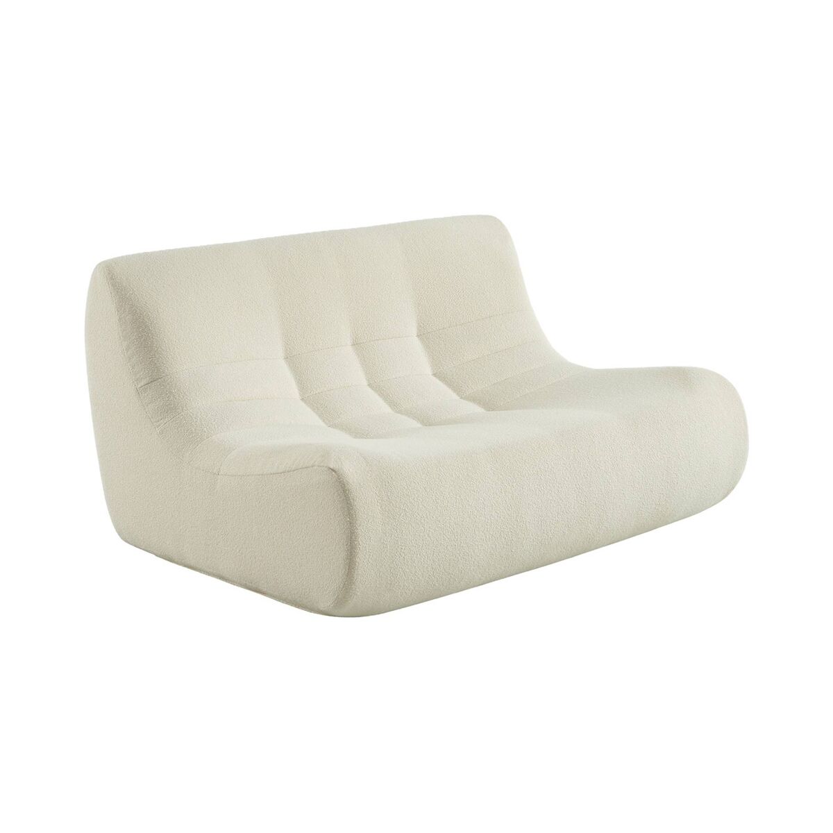 Sofá modular em tecido bouclé embalado a vácuo, 2 lugares, sokol bouclé, blanc, 137x105x72 cm