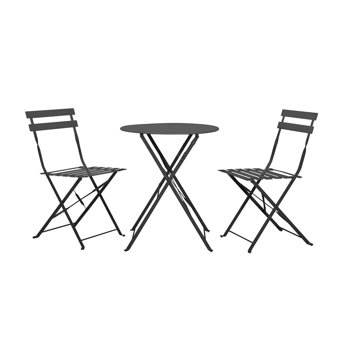 Conjunto de mesa e cadeiras de jardim lisboa para 2 pessoas noir