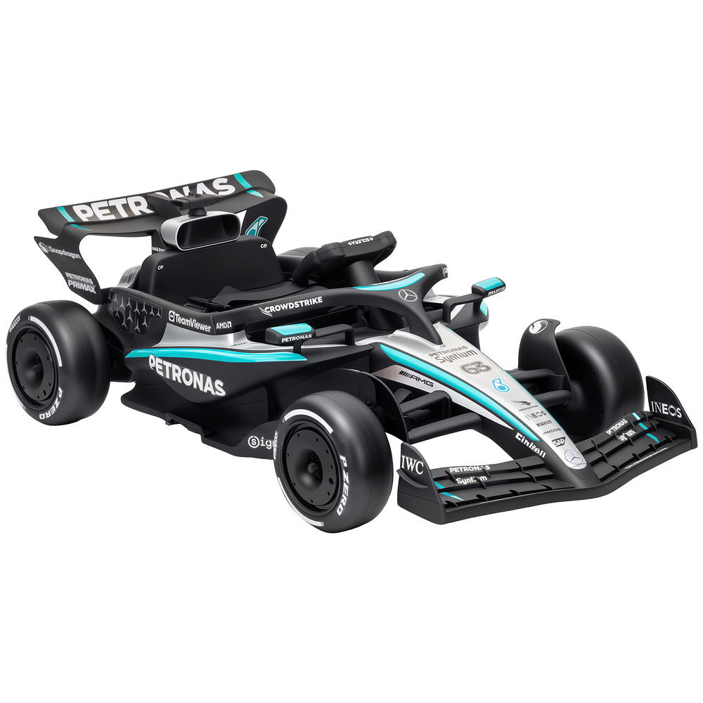 Aiyaplay kart électrique infantil mercedes-amg petronas f1 12 v com comando 2,4g, 2 motores, suspensão traseira, luzes led, música, 3-5 anos, noir