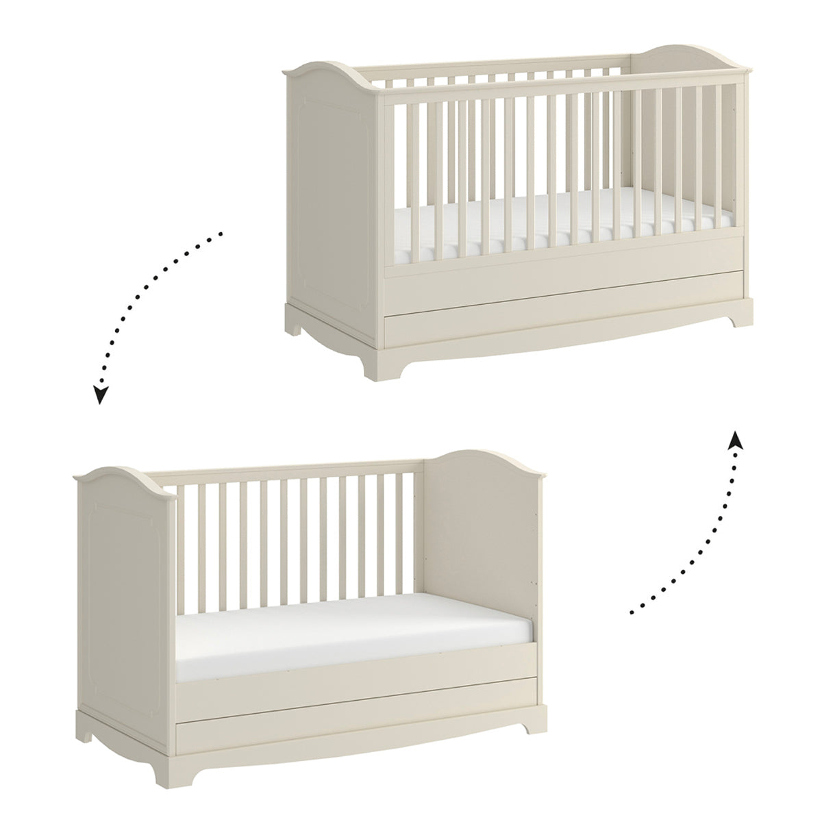 Berço evolutivo 70x140 base incluída bellamy royal beige