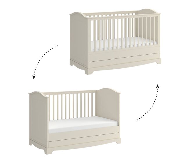 Berço evolutivo 70x140 base incluída bellamy royal beige