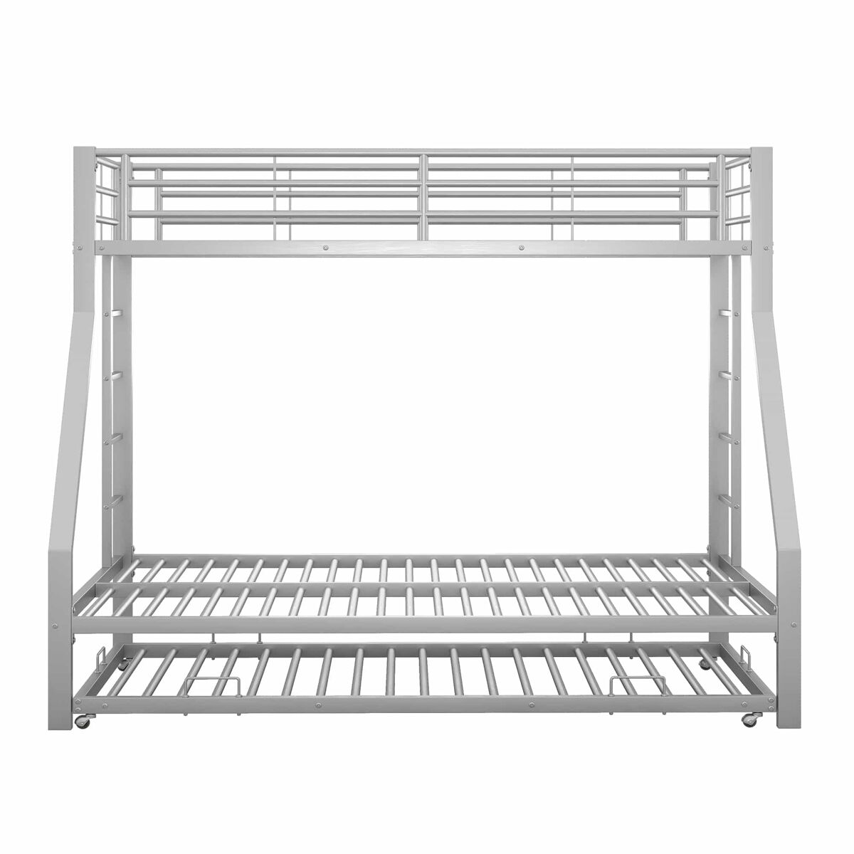 Beliche 90/140 x 200 cm – cama extraível e escadas de ambos os lados – prateado