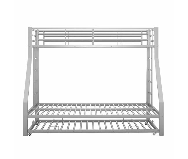 Beliche 90/140 x 200 cm – cama extraível e escadas de ambos os lados – prateado