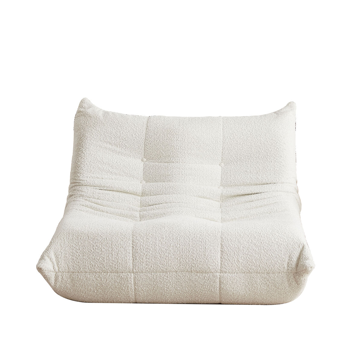 Sofá togo 2 lugares - chenille, sem braços, espuma viscoelástica, confortável - bege