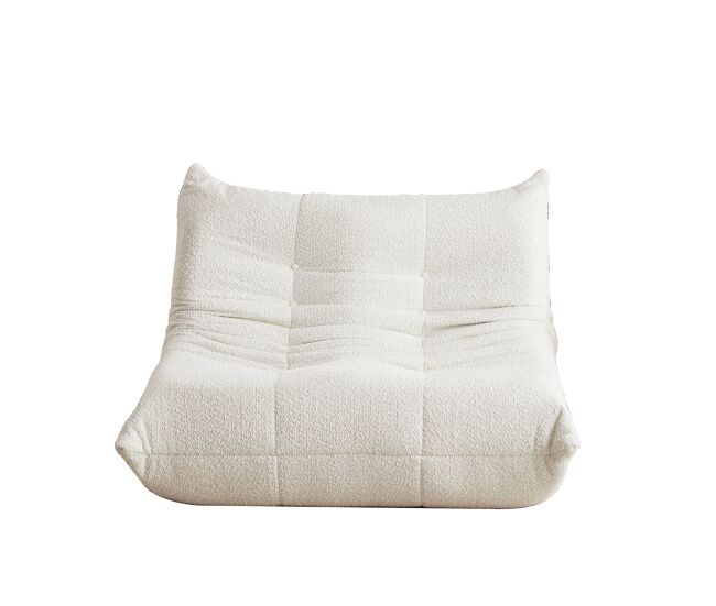 Sofá togo 2 lugares - chenille, sem braços, espuma viscoelástica, confortável - bege