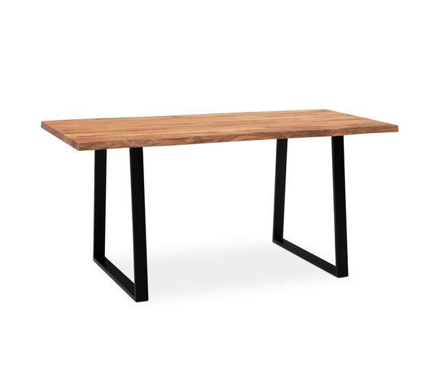 Mesa 180 x 90 x 76 cm em madeira maciça de acácia / metal, borda viva; mesa de escritório