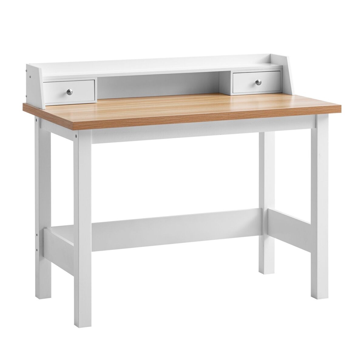 Mesa 106 x 53 x 90 cm blanche com gaveta; mesa de escritório home office que poupa espaço com