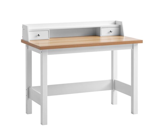 Mesa 106 x 53 x 90 cm blanche com gaveta; mesa de escritório home office que poupa espaço com