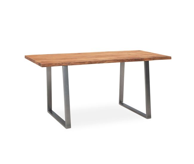 Mesa 160 x 80 x 76 cm em madeira maciça de acácia / metal, borda viva; mesa de escritório