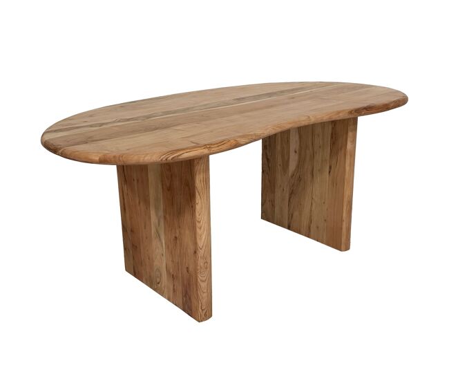 Mesa 180 x 90 x 76 cm madeira maciça de acácia retro
