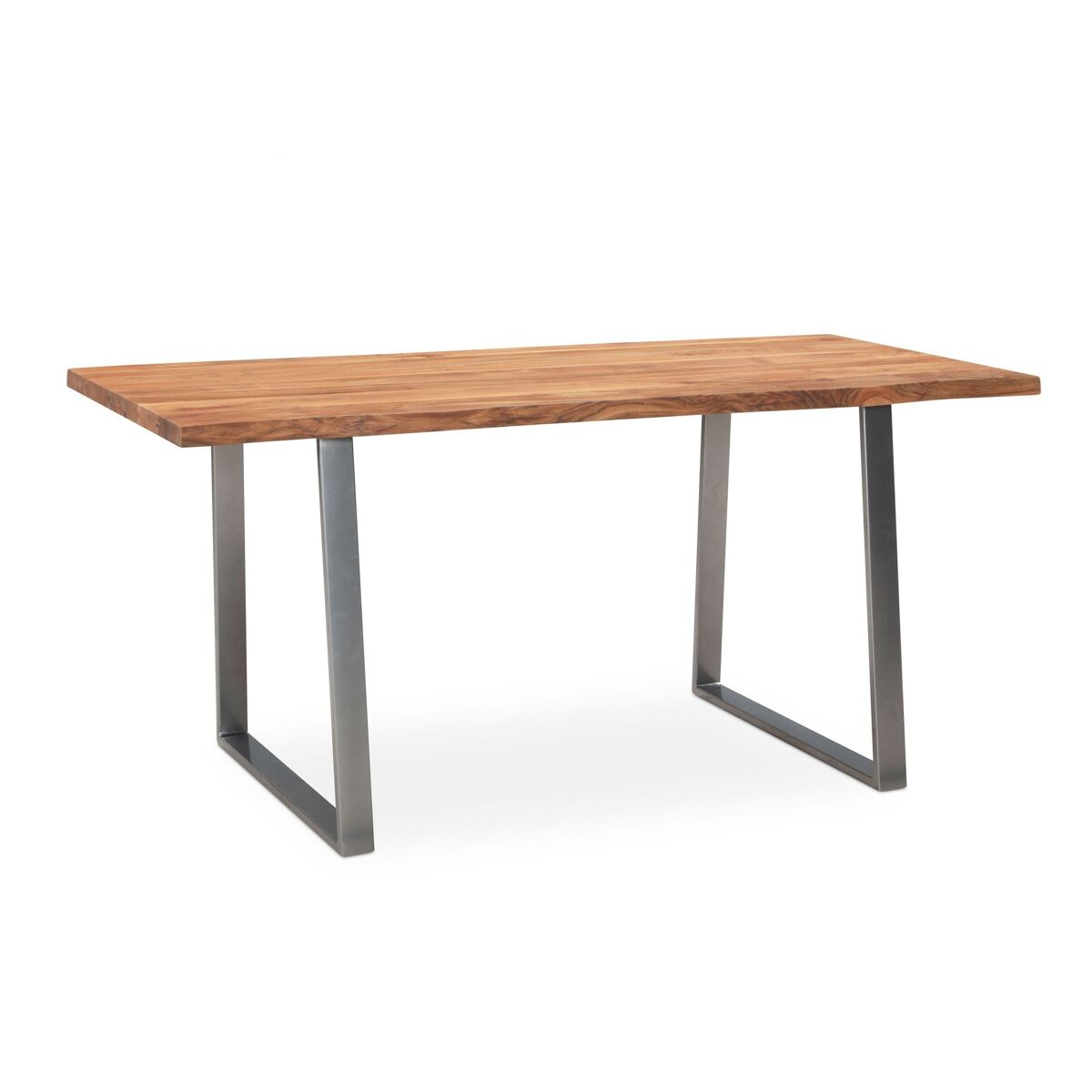 Mesa 200 x 100 x 76 cm em madeira maciça de acácia / metal, borda viva; mesa de escritório