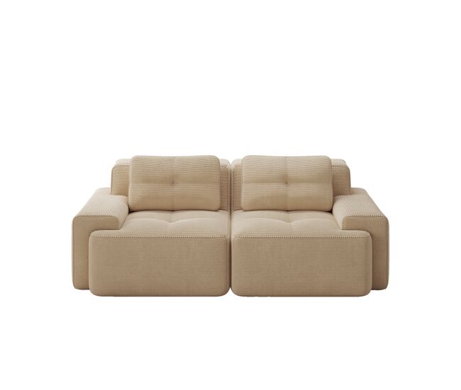 Sofá modular boneless de 2 lugares - confortável, moderno, tipo nuvem, sofá-cama - bege