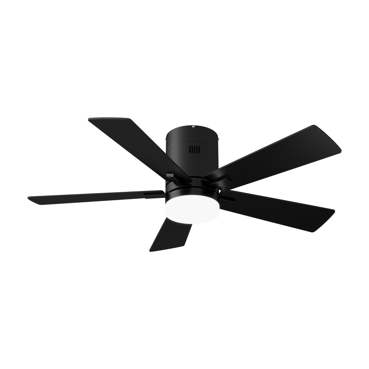Ventilador teto preto 42 polegadas luz, 5 pás motor dc silencioso montagem baixa