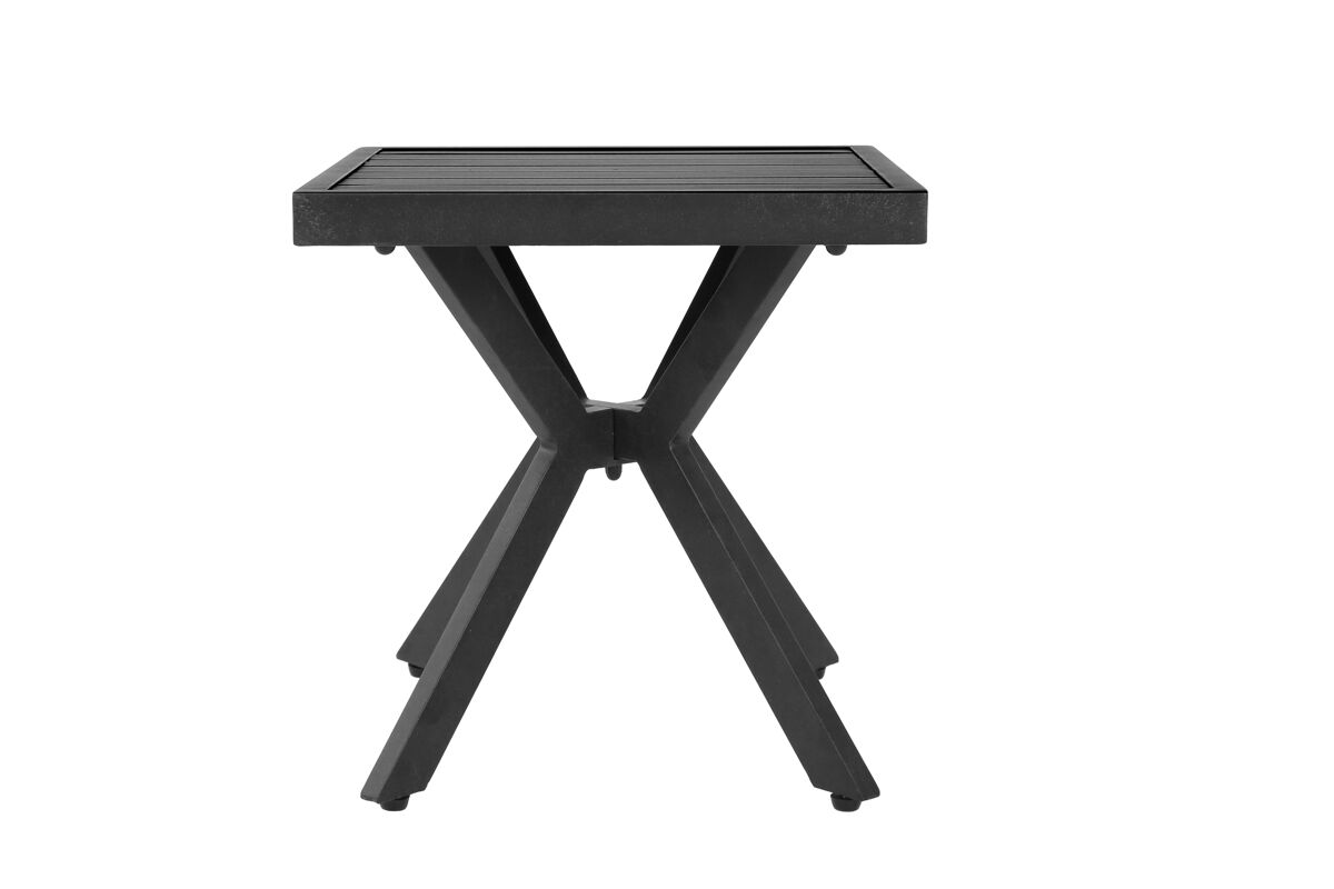Mesa auxiliar quadrada para exterior - alumínio, resistente às intempéries, fácil de manter - castanho escuro