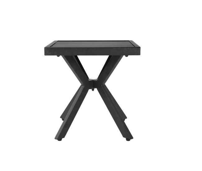 Mesa auxiliar quadrada para exterior - alumínio, resistente às intempéries, fácil de manter - castanho escuro