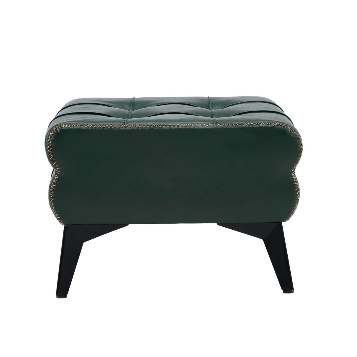 Apoio para os pés portátil - multifuncional com pés metálicos, assento em pele, banquinho para trocar de sapatos e decoração de interiores - verde
