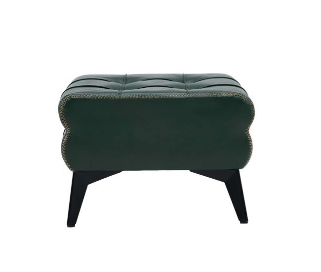 Apoio para os pés portátil - multifuncional com pés metálicos, assento em pele, banquinho para trocar de sapatos e decoração de interiores - verde