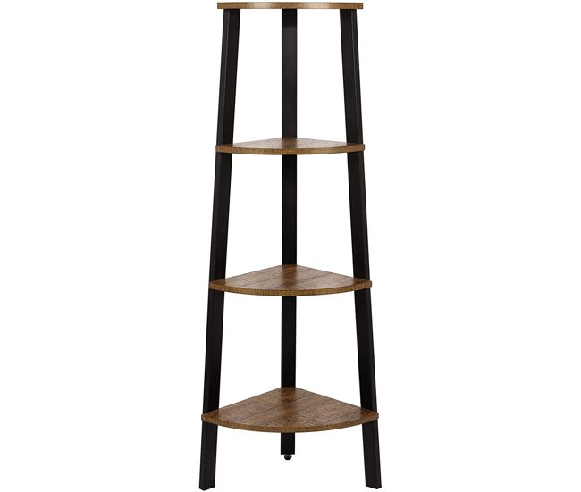 Estante de canto 125 cm, preto/castanho