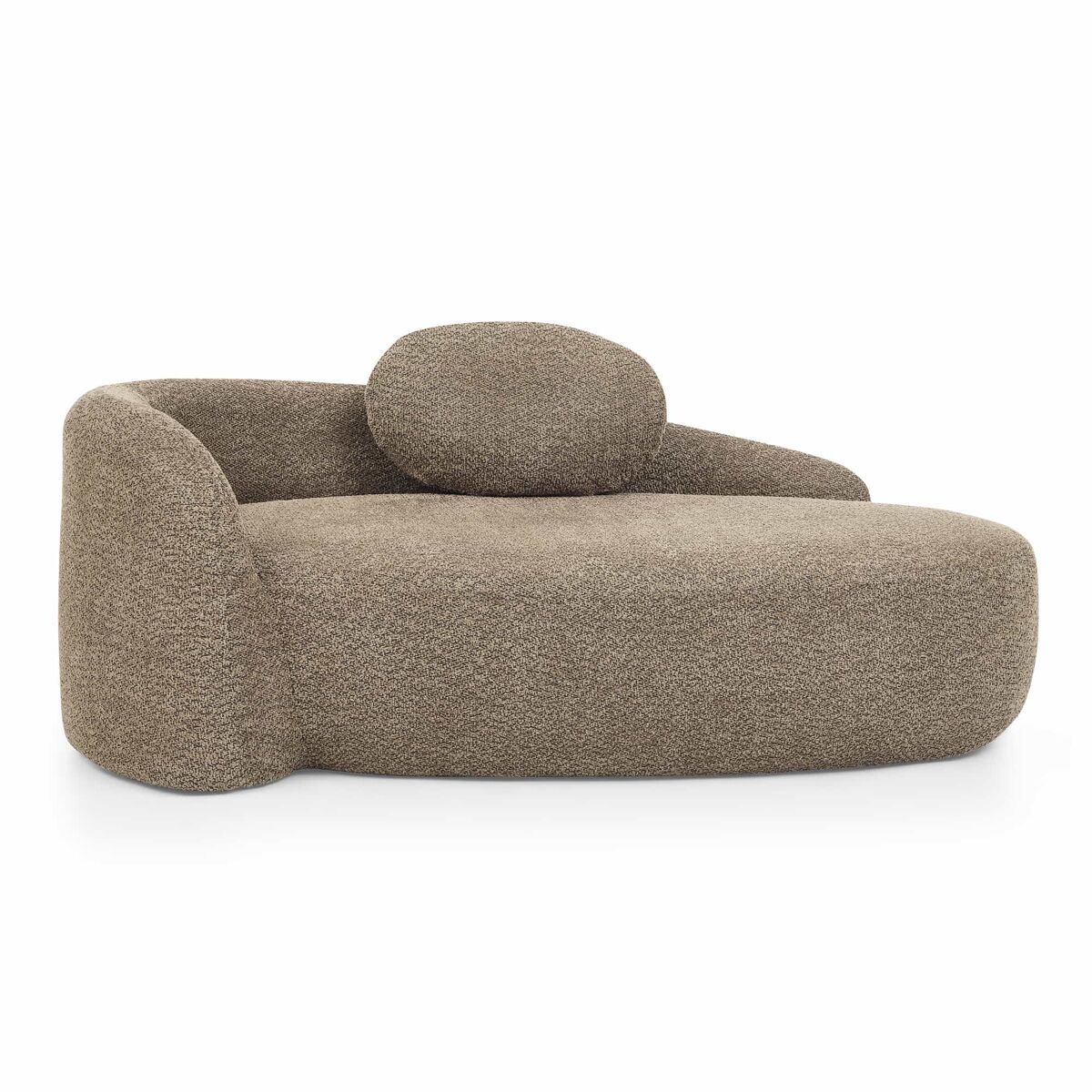 Sofá individual em tecido teddy fleece - design minimalista arredondado, estofamento macio com almofada, ideal para a sala de estar, quarto e
