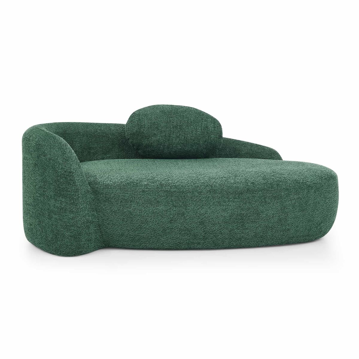 Sofá minimalista em tecido teddy fleece - design arredondado, estofo macio com almofadas, ideal para a sala de estar, quarto e escritório - verde
