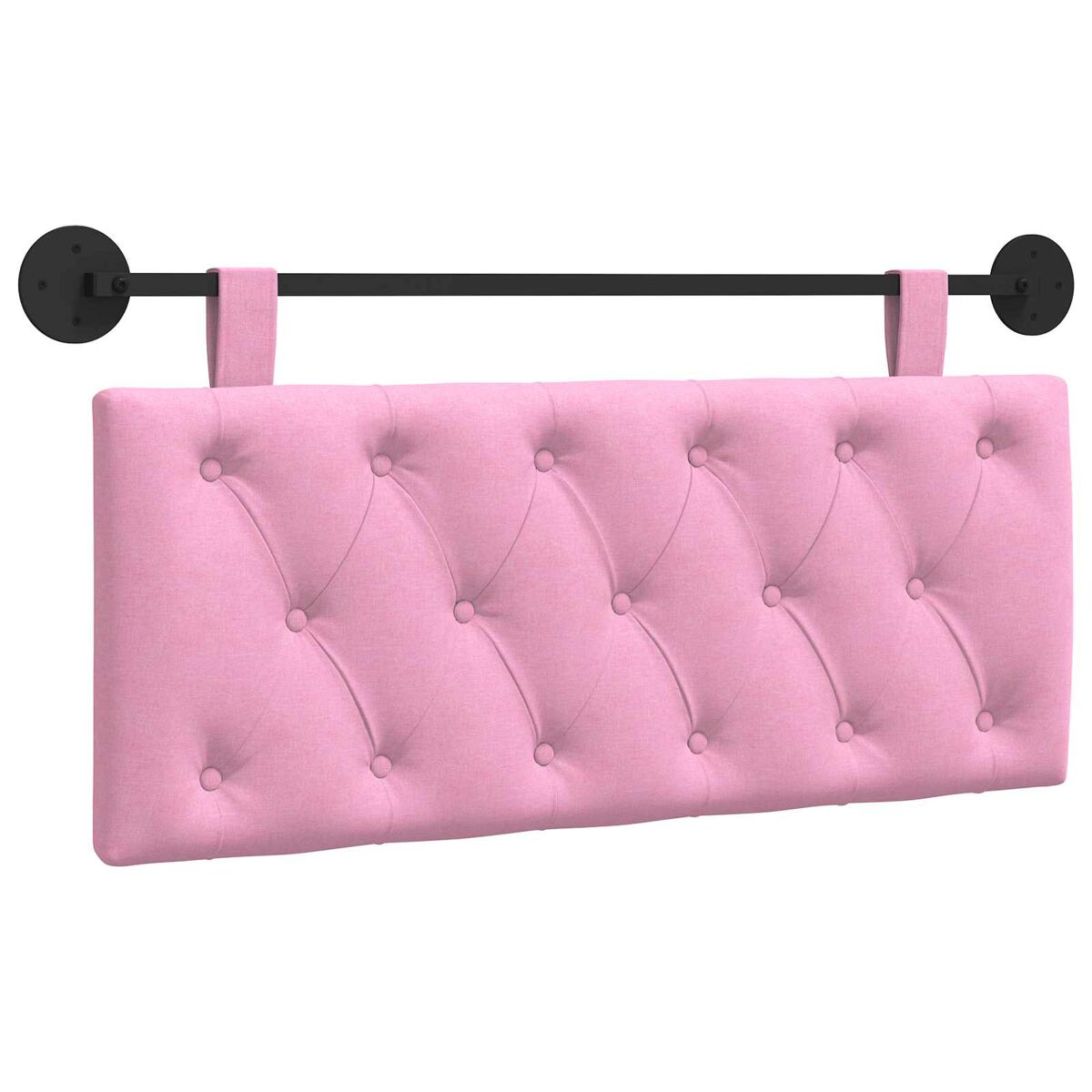 Cabeceira de cama suspensa rosa tecido