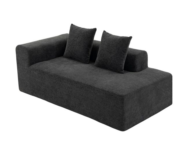 Homcom sofá de 2 lugares em chenille, sofá para sala, 2 almofadas, assento com molas, sem montagem, para quarto e escritório, 171,5x91,5x83 cm,