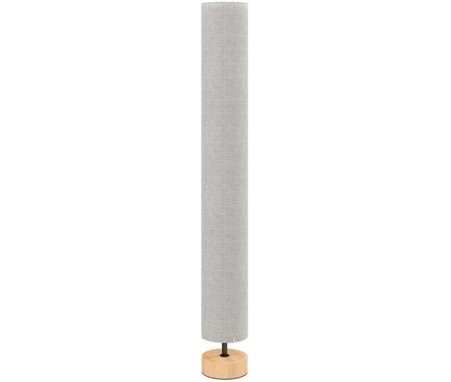 Homcom candeeiro de pé moderno para sala e quarto, 2 casquilhos e27 máx. 40 w, abat-jour em linho, estrutura metálica, 15x15x120 cm, cinzento