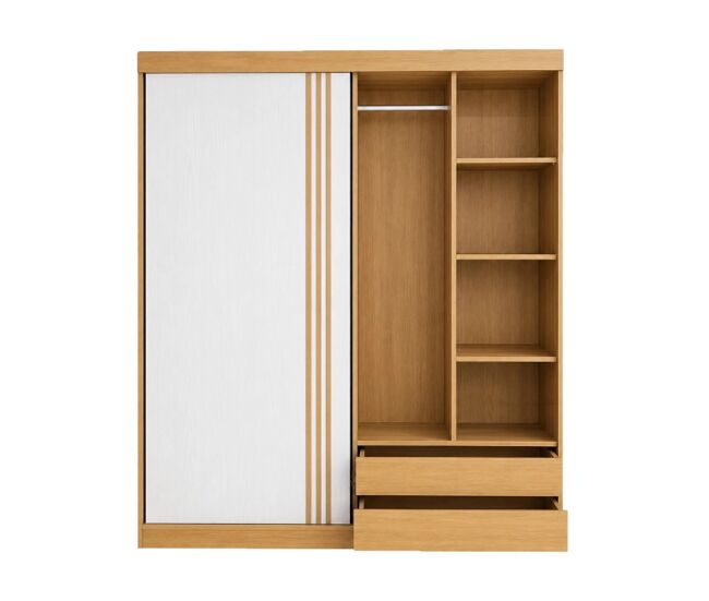 Roupeiro carmen (cerejeria, branco)(2 portas de correr)