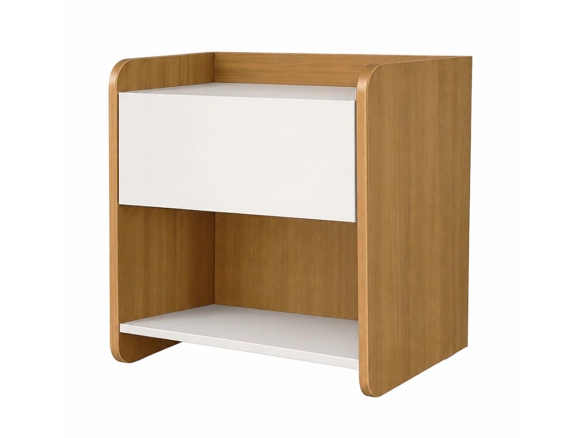 Mesa de cabeceira macy (carvalho claro, branco)