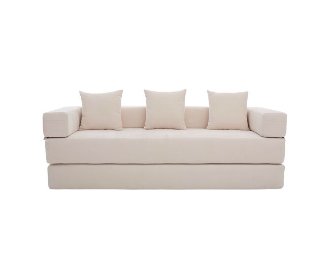 Sofá modular de 2 lugares - chenille supermacio, combinável, com bolsos, antiderrapante - bege