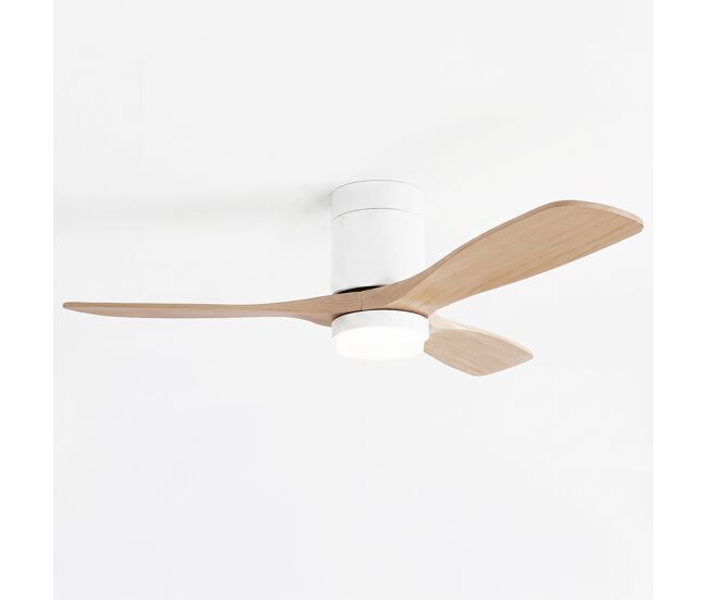 Ventoinha de teto flow22 de 132 cm com luz led de 18 w, 6 velocidades, comando à distância, temporizador até 8 h e função verão/inverno, acabamento