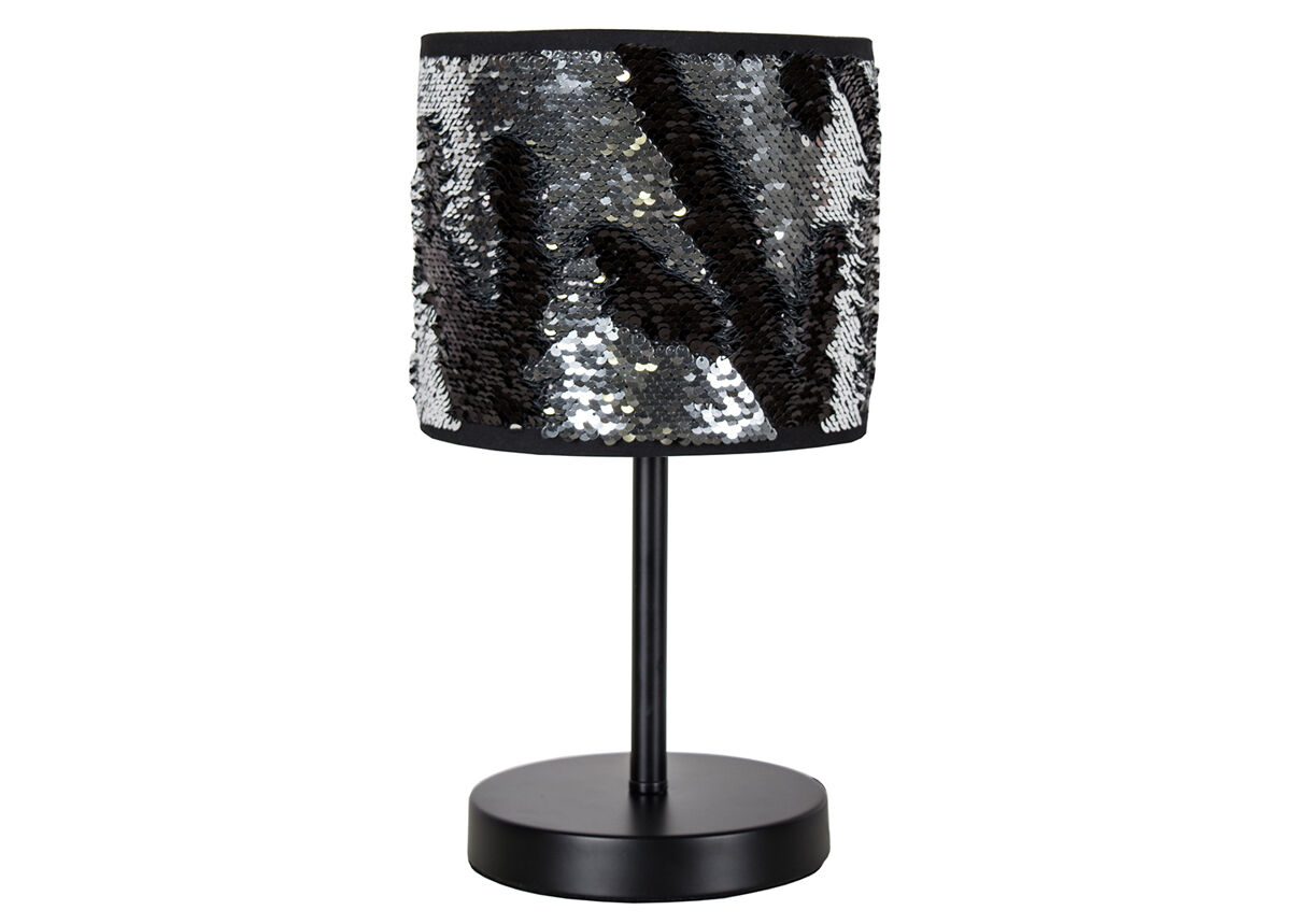Candeeiro de mesa bling, preto/prateado
