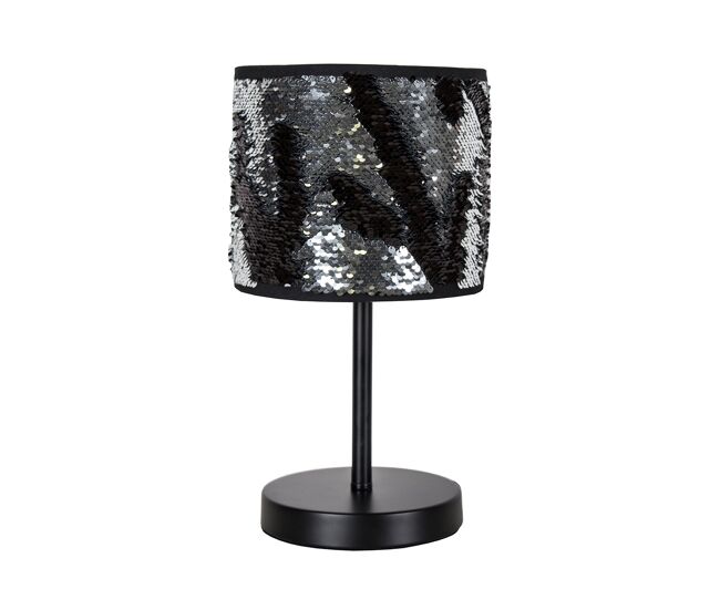 Candeeiro de mesa bling, preto/prateado