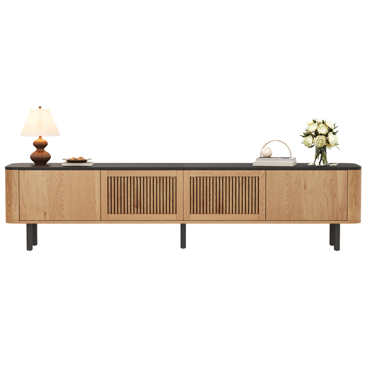 Móvel de tv 190x35x45 cm - design moderno e único - carvalho