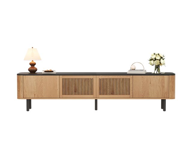Móvel de tv 190x35x45 cm - design moderno e único - carvalho