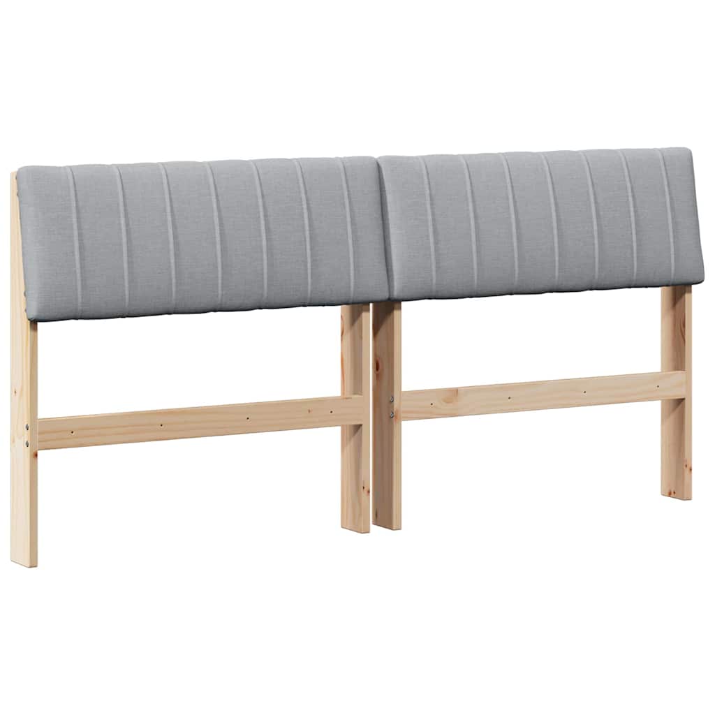 Cabeceira para cama de casal moderna estofada gris-claro 150 cm