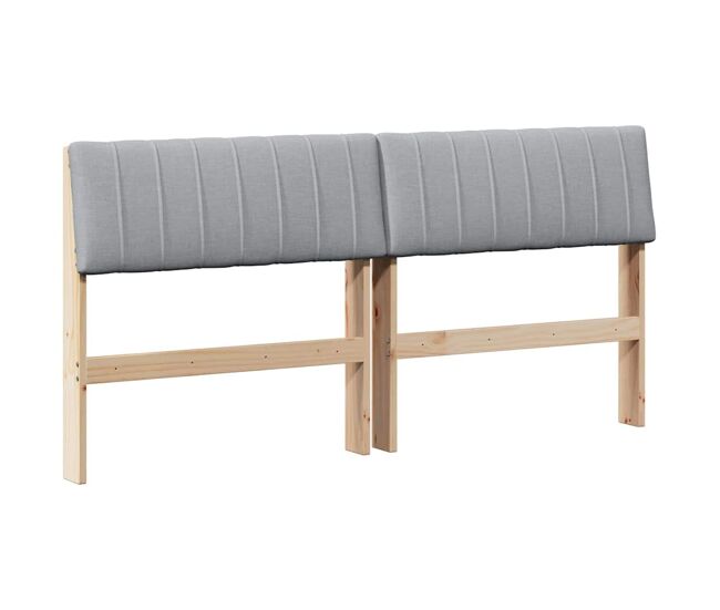 Cabeceira para cama de casal moderna estofada gris-claro 150 cm