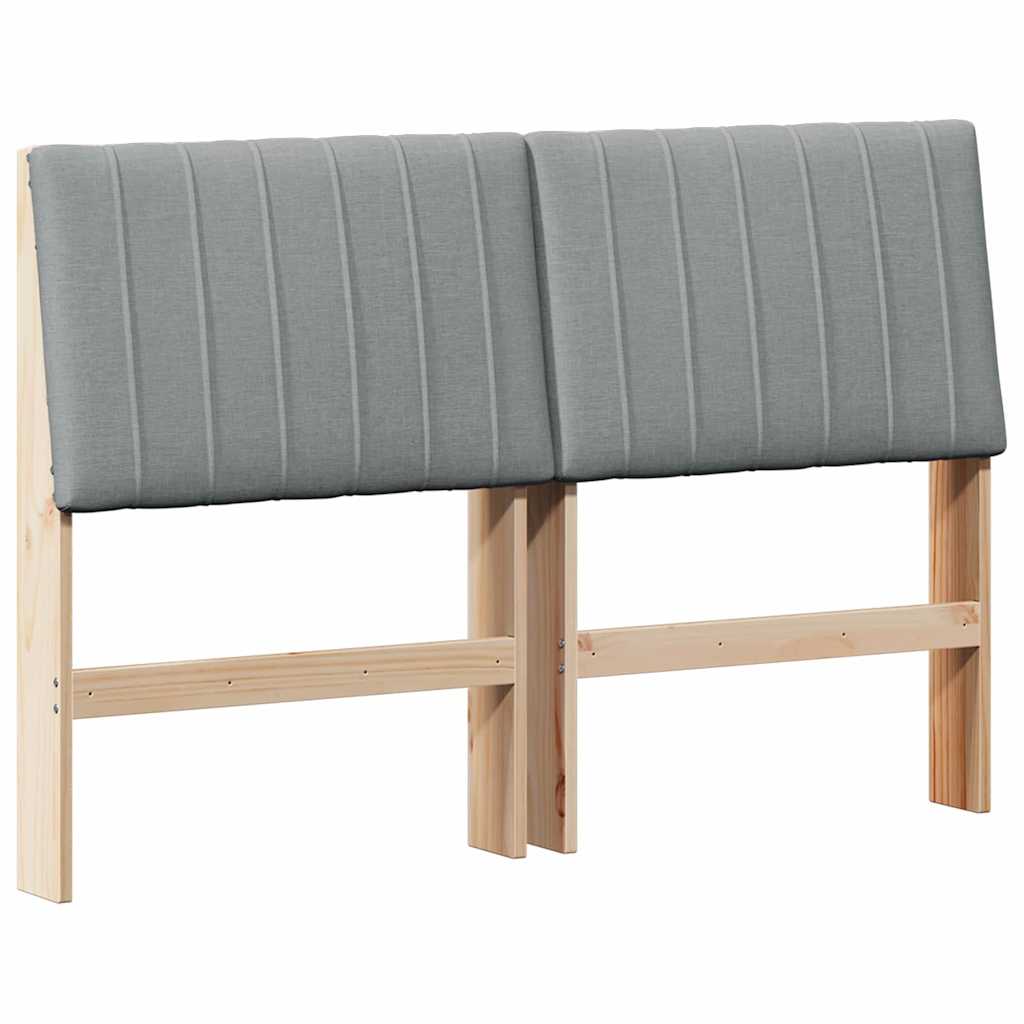 Cabeceira para cama de casal moderna estofada gris-claro 140 cm