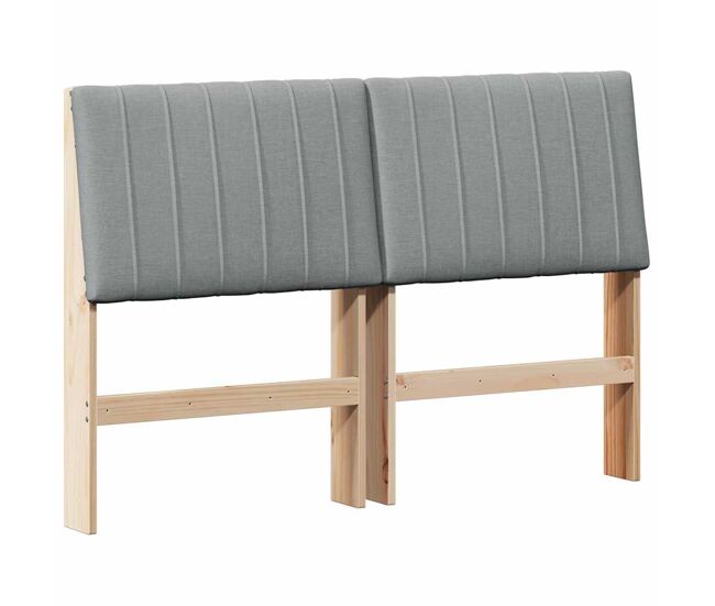 Cabeceira para cama de casal moderna estofada gris-claro 140 cm